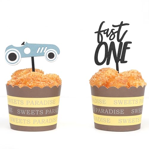 Wooden Race Car Cupcake Topper