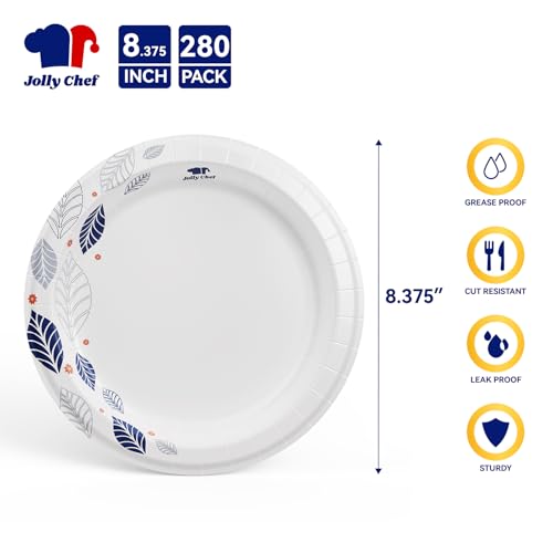 280 Count Paper Plates 8 inch Disposable