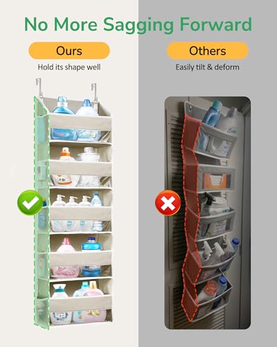 1 Pack Over Door Organizer with 5 Large Pockets 10 Mesh Side Pockets