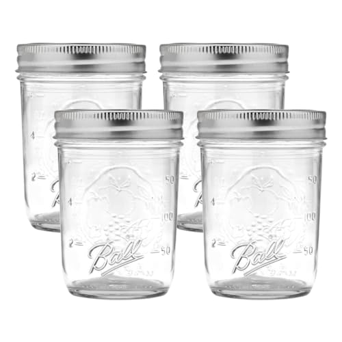 Regular Mouth Glass Mason Jars with Lids and Bands (176.3698 Ounce)