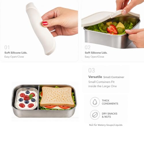 Flexibento Stainless Steel Lunch Box 47 OZ Set