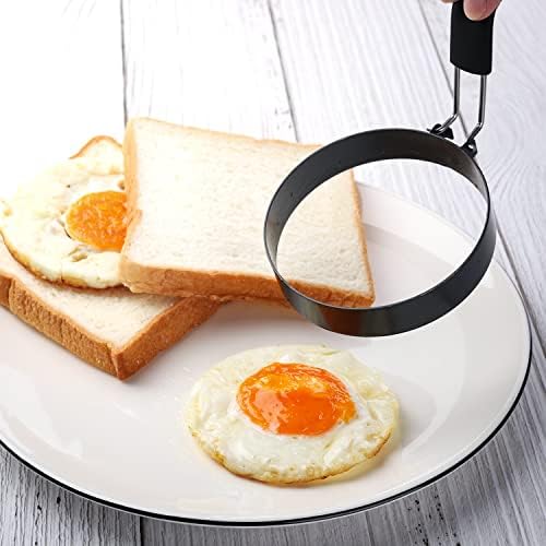 Egg Rings 8 Packs Stainless Steel Pancake Molds And Egg Ring Set Nonstick Round Egg And Omelet Molds for Frying Eggs And Muffins