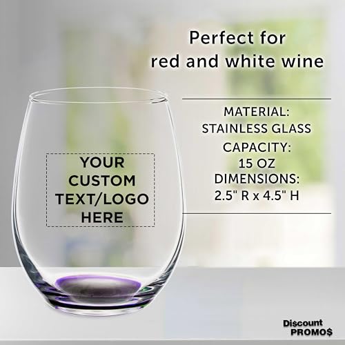 Custom Stemless Wine Glasses in Bulk by ARC Perfection (100 Count)