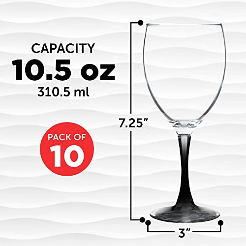 Nuance Wine Glasses by ARC 10.5 oz. Set of 10 (10 Count)