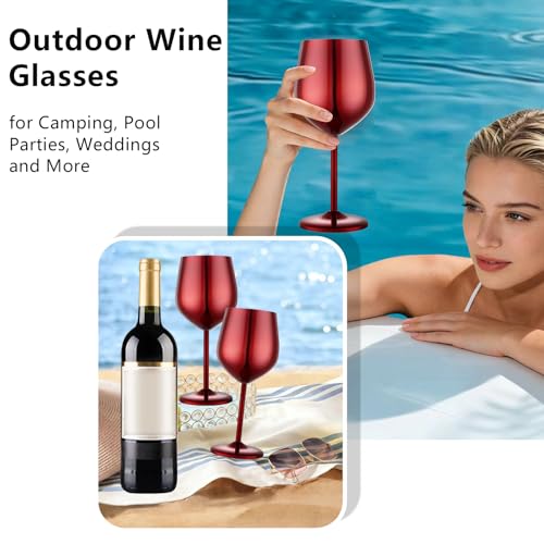 Unbreakable Stainless Steel Wine Glasses Set of 2 (2 Count)