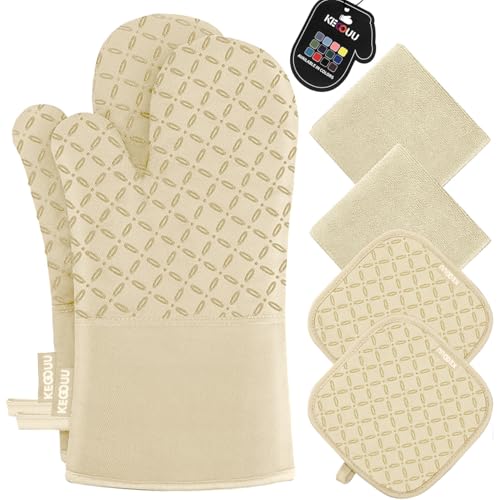Oven Mitts and Pot Holders 6pcs Set (6 Count)