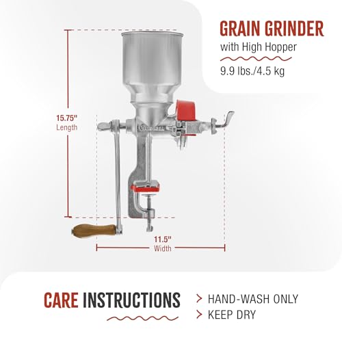 Manual Cast Iron Grain Mill 2400g with High Hopper