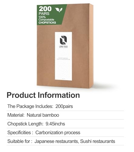 200Pairs Bamboo Chopsticks Disposable