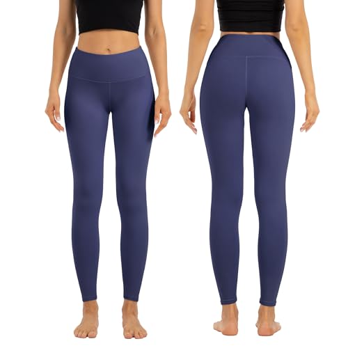 High Waist Butt Lifting Leggings for Women Buttery Soft Breathable Yoga Pants with Hidden Pocket Tummy Control Gym Navy