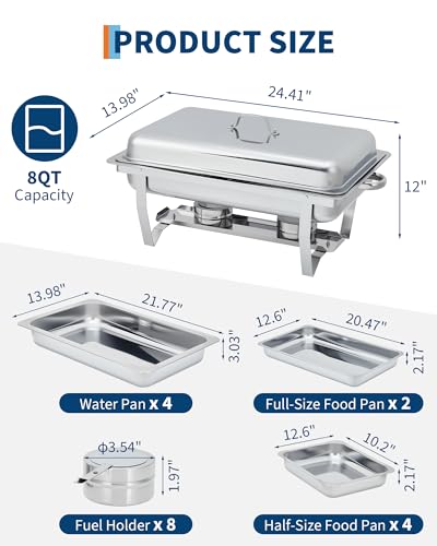 Chafing Dishes for Buffet 4 Pack (4 Count)