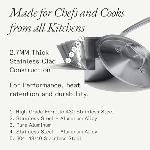 Cookware 3.5 Quart Stainless Steel Saute Pan