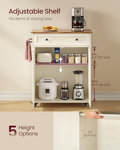 Mobile Kitchen Wooden Island Cart with Storage for Dining Room