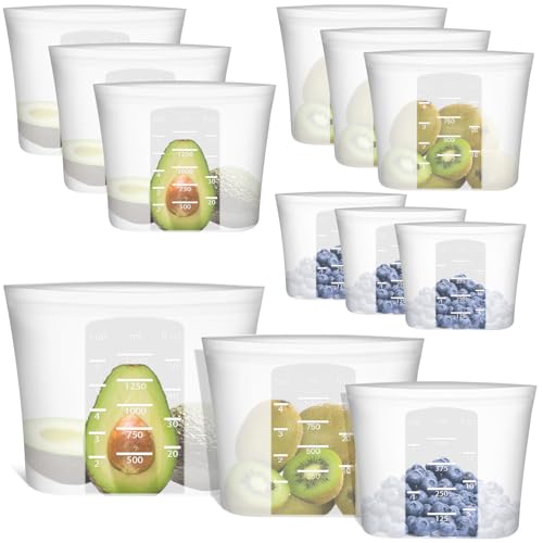 100% Silicone Reusable Storage Bag (9 Count)