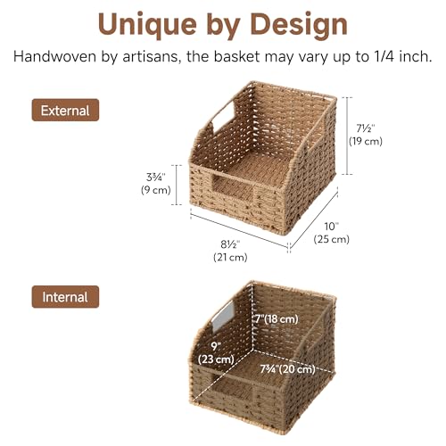 Wicker Baskets for Organizing (2 Count)