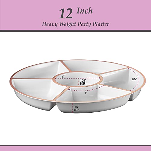 6 Sectional Round Plastic Serving Tray