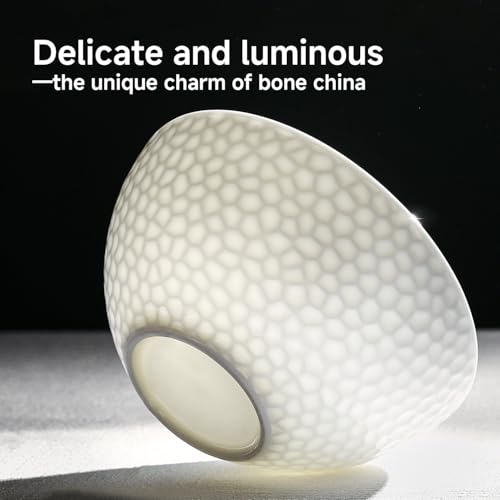 18Pcs Hammered Rim White Bone China Set