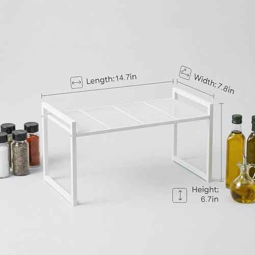 Stackable Kitchen Cabinet Organizer Shelf Pantry Rack (2 Count)