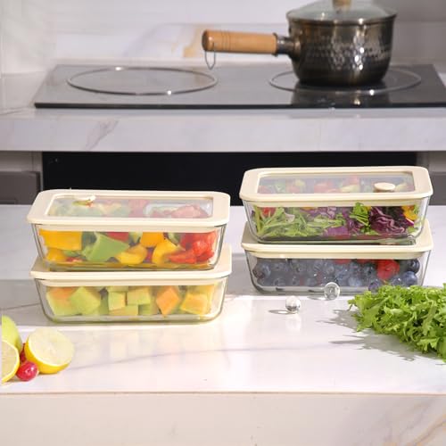 Glass Food Container Set with Glass Lid (3 Count)