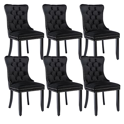 Black Velvet Dining Chairs Set of 6 (6 Count)