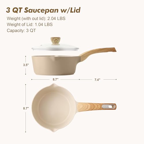 Ceramic Nonstick Sauce Pan with Lid