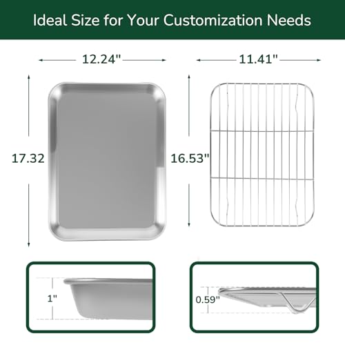 18 0 Stainless Steel Baking Sheet with Cooling Rack