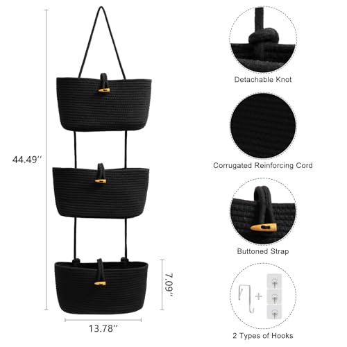 Over the Door Hanging Baskets with Button Strap (33.12 Ounce)