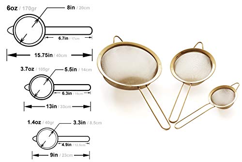 Strainer Set Fine Mesh (3 Count)