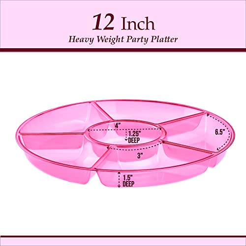 6 Sectional Round Plastic Serving Tray