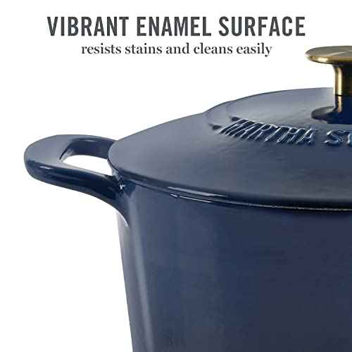 Gatwick 7 Quart Enamel Cast Iron Dutch Oven Pot with Lid
