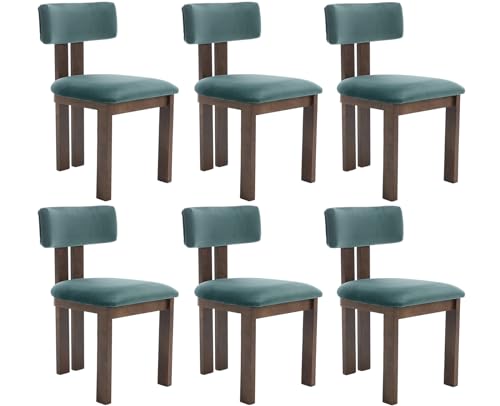 Dining Chairs Set of 6 Velvet Diner Chairs Modern Wood Chairs for Kitchen and Dining Room (6 Count)