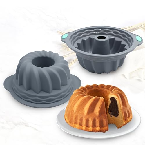 4 Pieces Silicone Fluted Tube Cake Pans