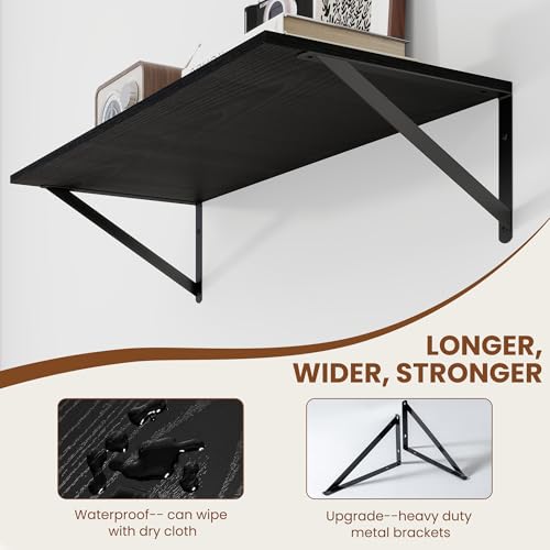 28W x 12D Deep Floating Shelves Set of 2 Black (2 Count)