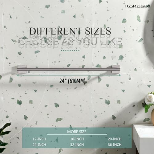 Towel Holder Bathroom Accessories Towel Bar for Bath Kitchen Necklace Holder 24 Inch Brushed Nickel Stainless Steel B4005BR