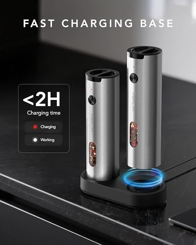 Electric Salt and Pepper Grinder Set Rechargeable (2 Count)