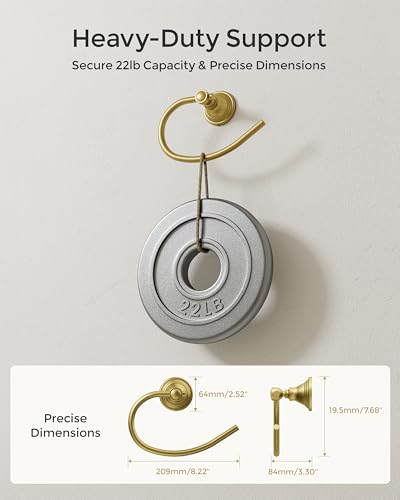 Gold Towel Ring Wall Mounted for Bathroom