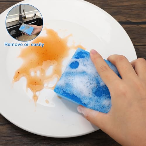 30 Pcs Individually Wrapped Sponges for Airbnb Apartment Blue (50 Count)