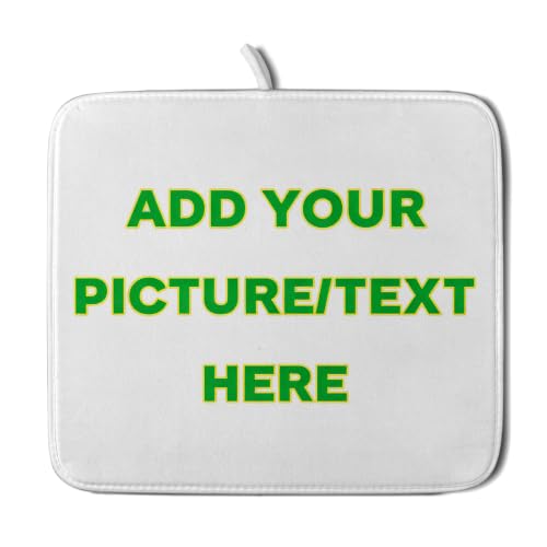 Custom Personalized Dish Drying Mat for Kitchen Counter Customized Dying Pad with Picture Text Home Decor