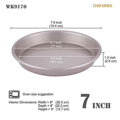 Pizza Pan, 7-Inch Non-Stick Pancake Bakeware for Oven Baking (Champagne Gold)