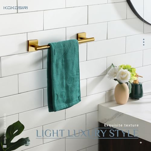 Hand Towel Bar Bathroom Towel Holder for Bath Kitchen Cabinet Towel Ring 12 Inch Brushed Gold Stainless Steel B4005BG