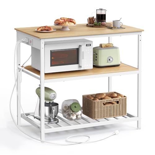 Kitchen Island with 3 Shelves