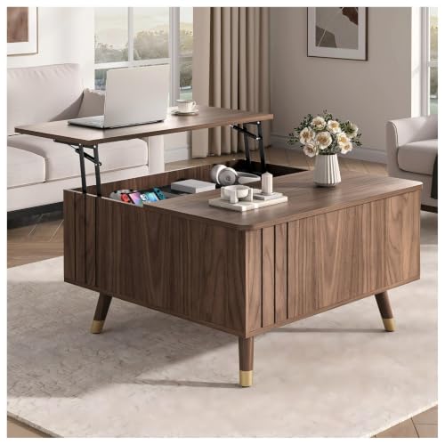 Square Lift Top Coffee Table with Storage for Living Room