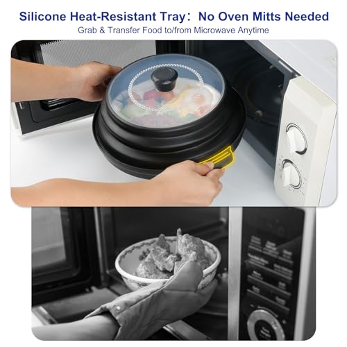 Microwave Splatter Cover for Food with Handle &Heat