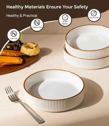 7.5 Inch Pasta Bowls Set of 4 (4 Count)