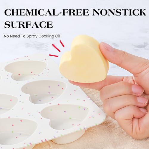 2 Inch Small Heart Shaped Silicone Molds for Chocolate (2 Count)