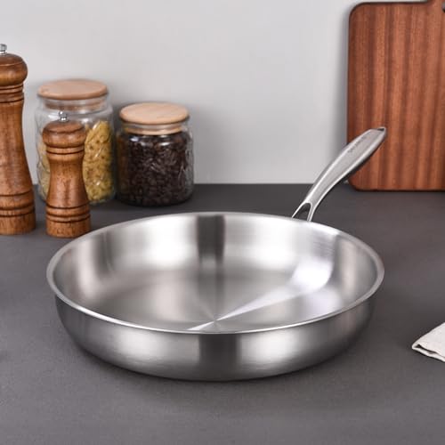Tri Ply Stainless Steel Frying Pan Set 8” (3 Count)