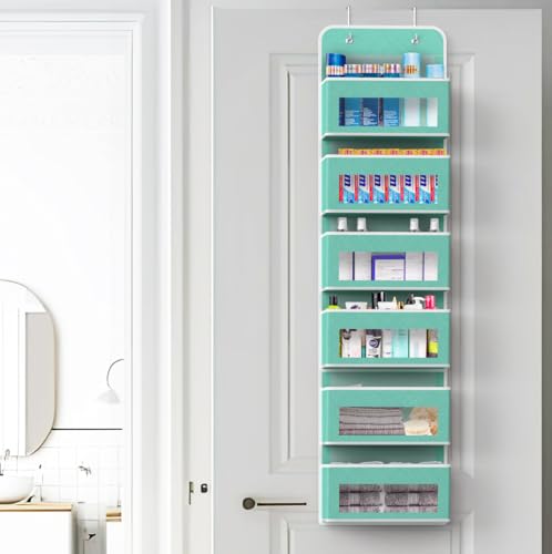 6 Clear Pocket Over Door Hanging Organizer