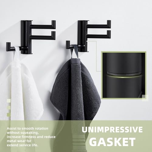 Bathroom Towel Hook Matte Black (2 Count)