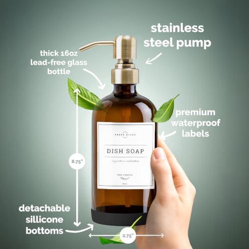 Amber Glass Soap Dispenser (2 Count)