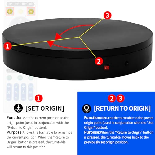 19.7In Remote Large Motorized electric turntable Rotating platform Photography Turntable Motorized lazy susan Base giratoria para for Photography