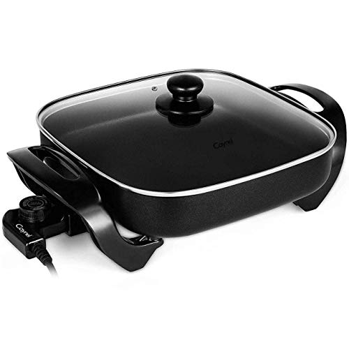 12 x 12 Inch Nonstick Ceramic Electric Skillet with Glass Lid